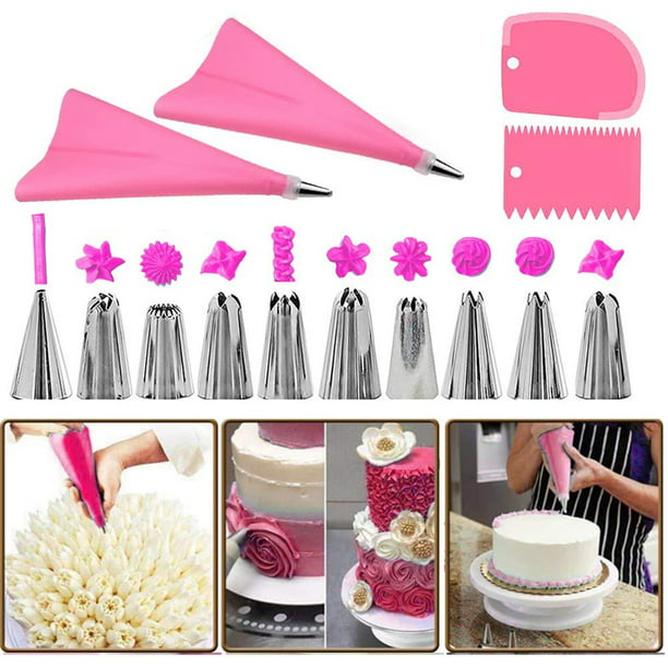 20Pcs Cake Baking Decorating Kit Set Icing Bag Piping Nozzles Tips Cupcake Tools 